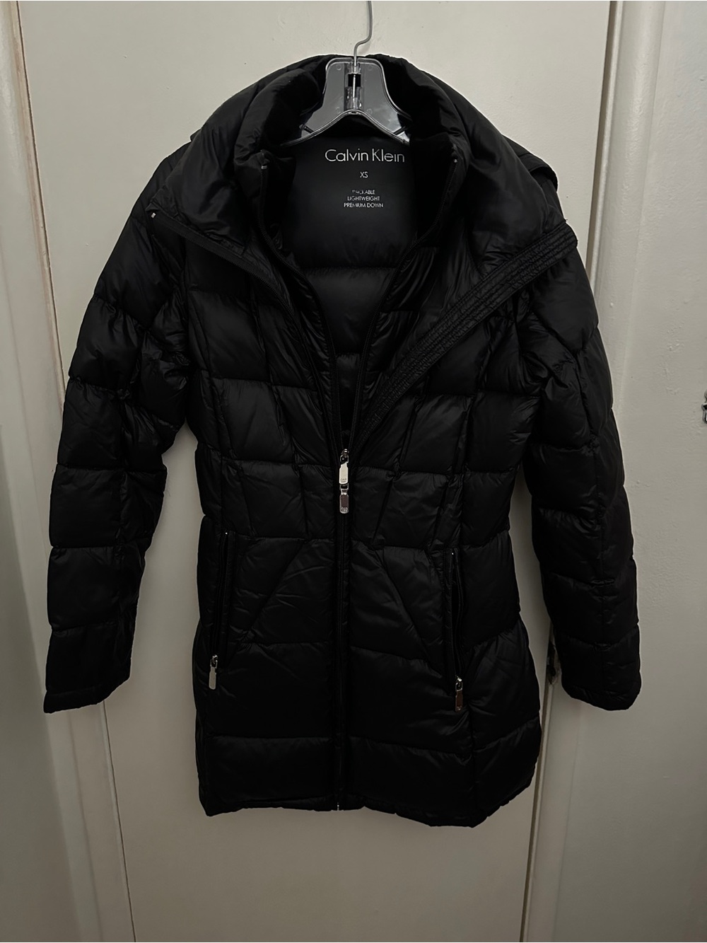 Calvin Klein Women's Black Long Quilted Packable Puffer Jacket
